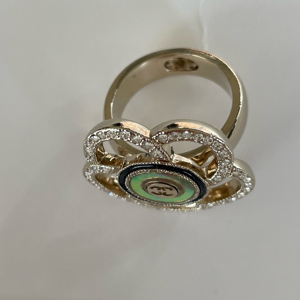 Chanel camellia camelia crystal ring hologram logo center - Picture 4 of 15